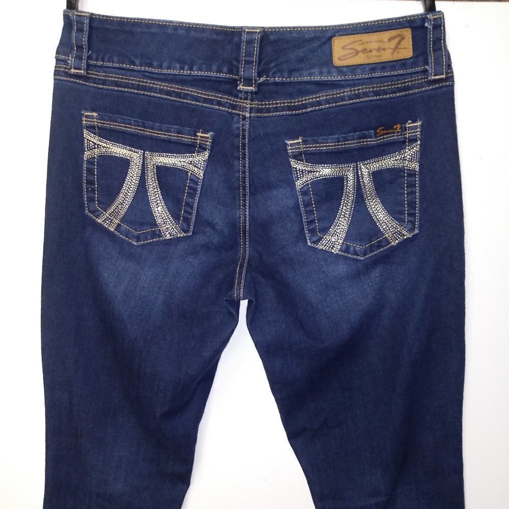 Seven7 Skinny jeans dark wash low rise stretch